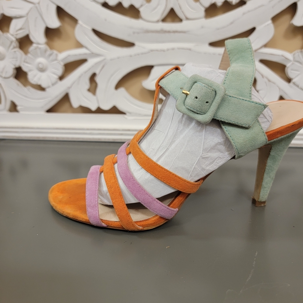 Sacha London Orange and Purple Strappy Sandals - Picture 7 of 8